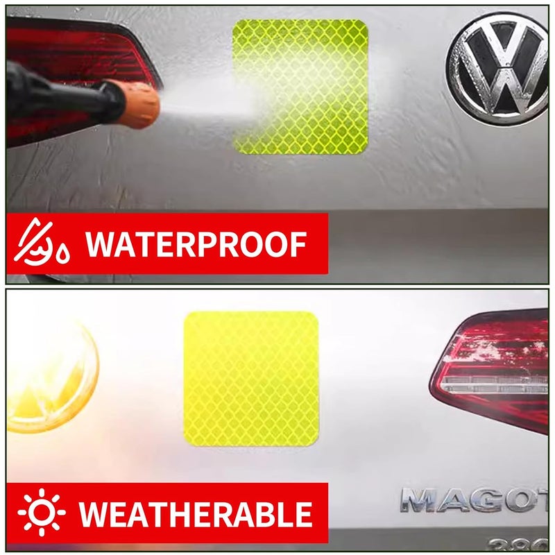 PHIXBEAR Reflective Stickers Made of 3M DG3,Super Reflection, Safety Reflective Tape for Car Trailer Truck Bike Motorcycle, 20 Pcs Fluorescent Yellow-Green Outdoor Waterproof 3.15" X 1.18" - Image 5